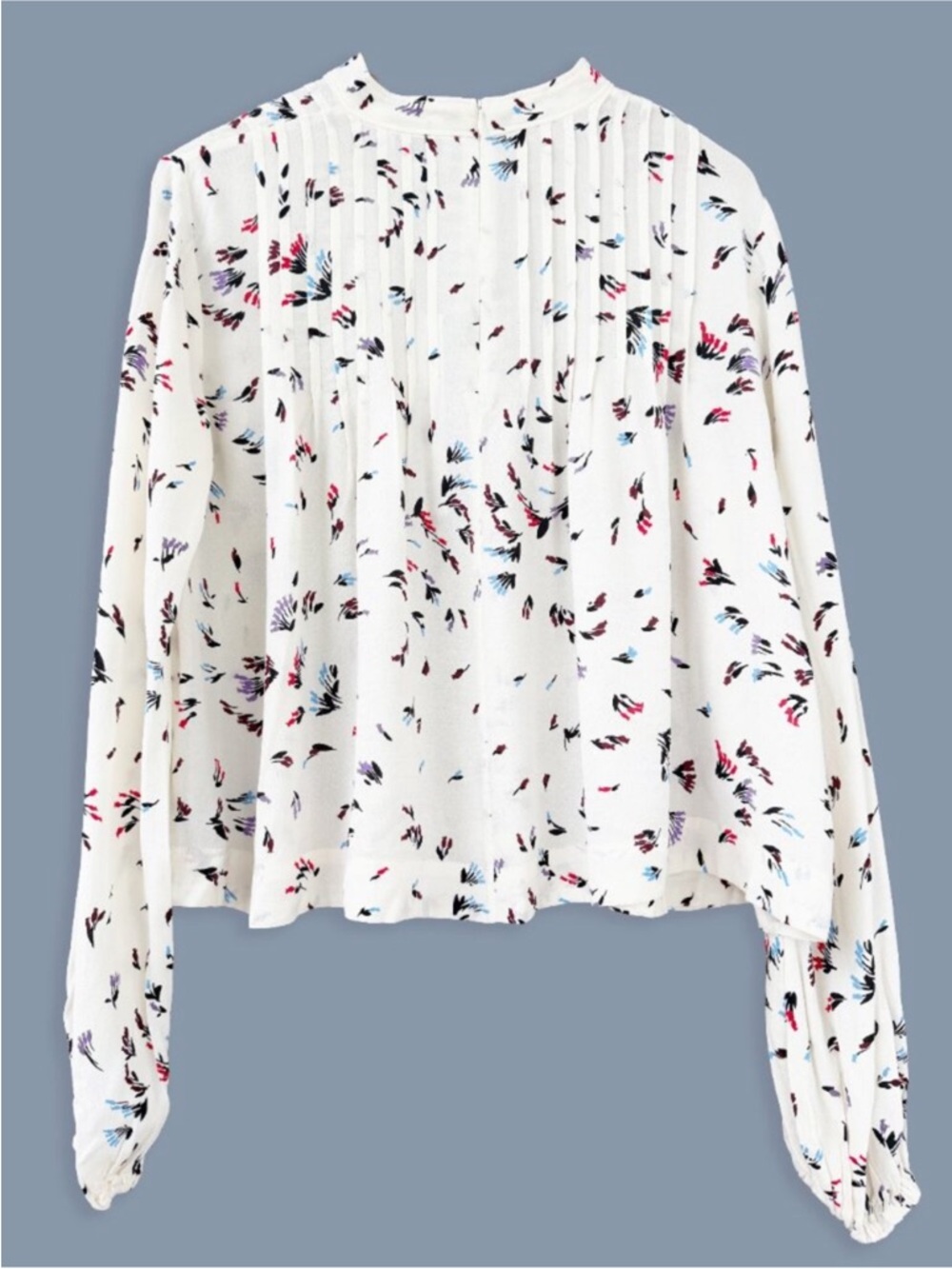 15. Ganni Pleated Georgette Blouse - Picture 2 of 2